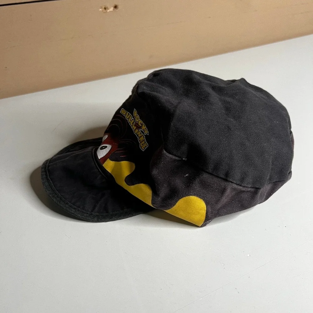 Vintage 1993 Taco Bell Rocky and‎ Bullwinkle Painter Hat Black Yellow Promo Cap